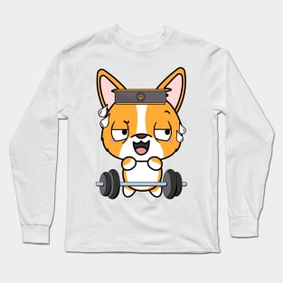 Funny corgi is exercising Long Sleeve T-Shirt